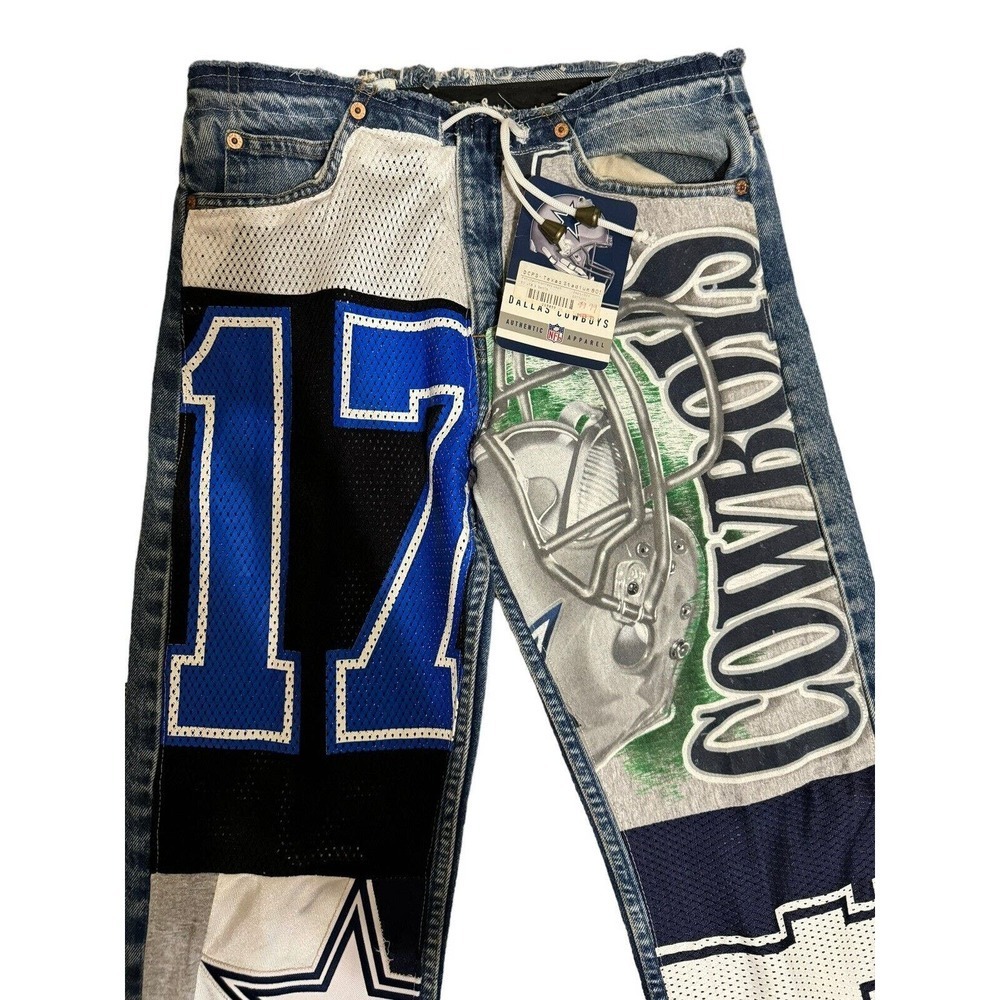 Vintage Dallas Cowboys Authentic DeepThree Levi's Jersey Patchwork Jeans NWT - Picture 3 of 13